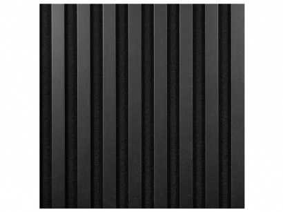 Woodele Line lamelový obklad na čiernom filci Čierny mat 400x400