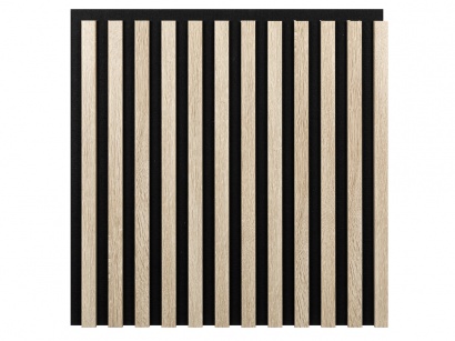 Woodele Simple Tile 23 lamelový obklad na čiernom filci Dub bielený 600x600